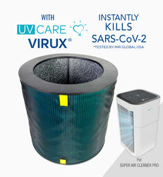 Medical Grade H13 HEPA Replacement Filter w/ ViruX Patented Technology for the UV Care Super Air Cleaner Pro (Instantly Kills SARS-CoV-2)