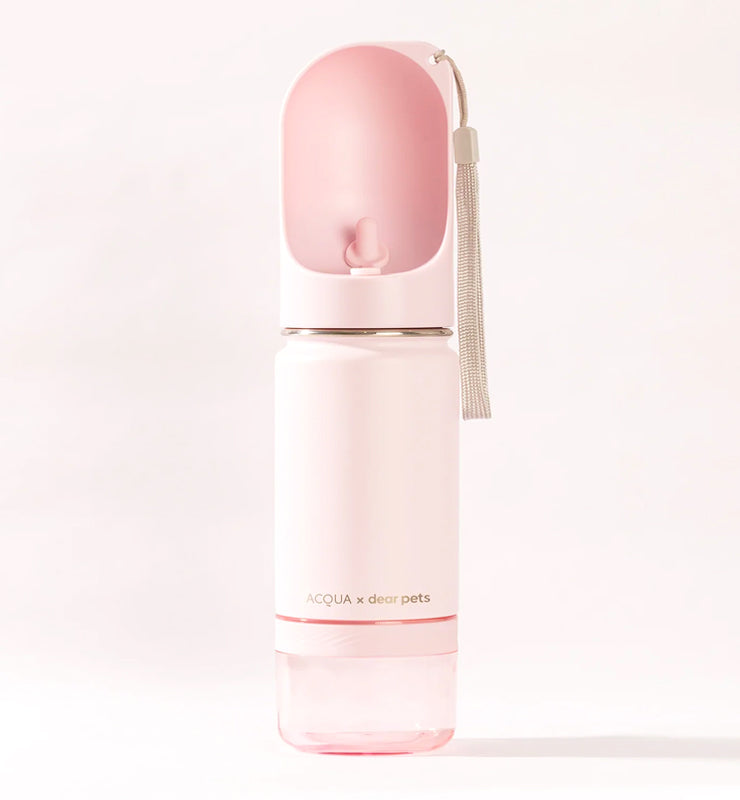 Acqua x Dear Pets Pupperjug Insulated Pet Bottle (18 oz): Berry Pink