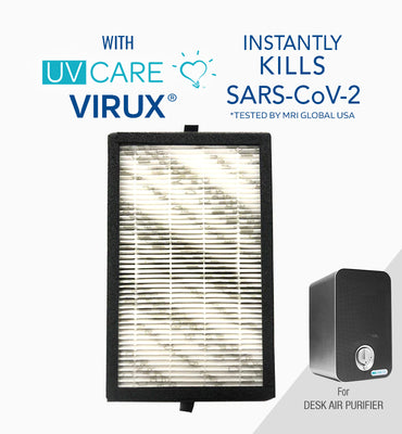 Replacement Filter for the UV Care Desk Air Purifier w/ Medical Grade H13 HEPA Filter & ViruX Patented Technology (Instantly Kills SARS-CoV-2)
