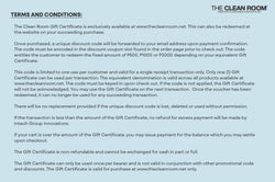 The Clean Room e-Gift Certificate: P1000