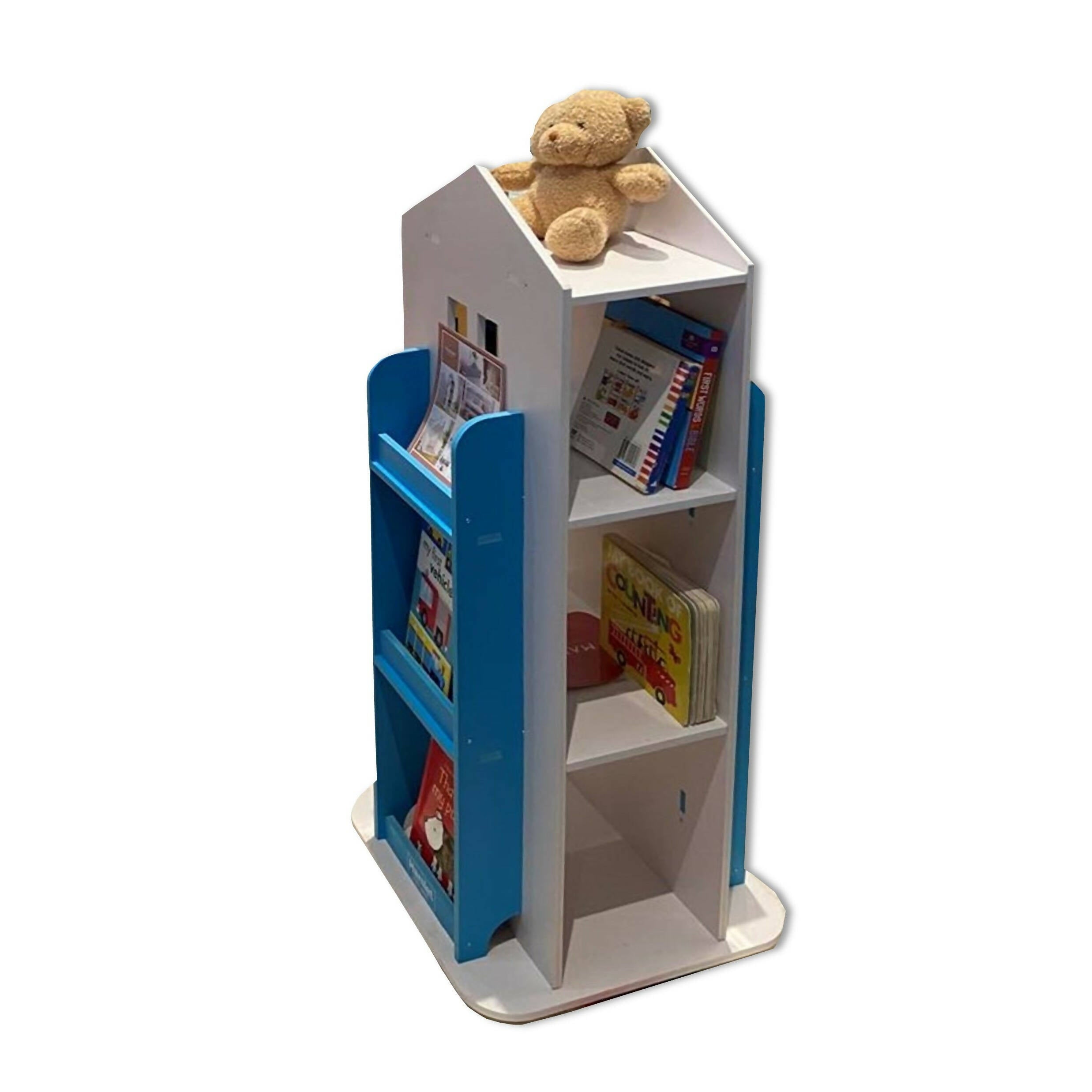 Lorwyn Kids Rotating Bookshelf by Hamlet Kids Room (White with Teal Accent)